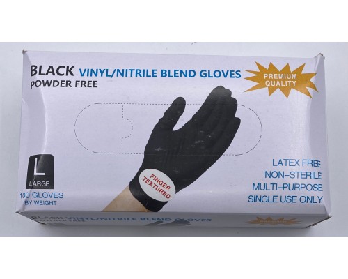 ПЕРЧАТКИ NITRILE/VINYL - L черные (50пар в уп)