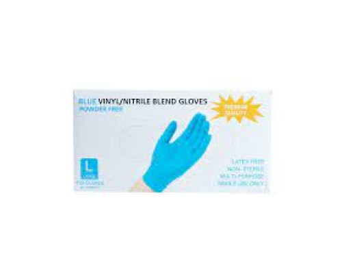 ПЕРЧАТКИ NITRILE/VINYL - L синие (50пар в уп)